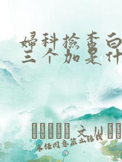 妇科检查白细胞三个加是什么意思