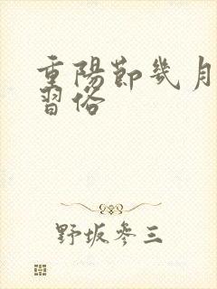 重阳节几月几日习俗