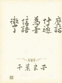 微信为什么打不了语音通话