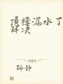 顶楼漏水了怎么解决