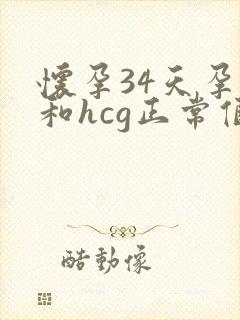 怀孕34天孕酮和hcg正常值