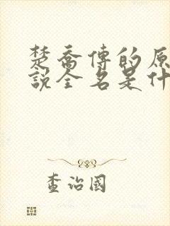 楚乔传的原著小说全名是什么啊