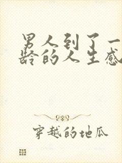 男人到了一定年龄的人生感悟句子