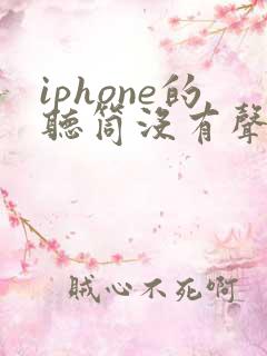 iphone的听筒没有声音