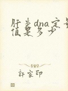 肝炎dna定量值是多少