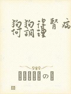 狗狗得肾病后如何调理