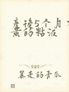 产后5个月有黄黄的粘液