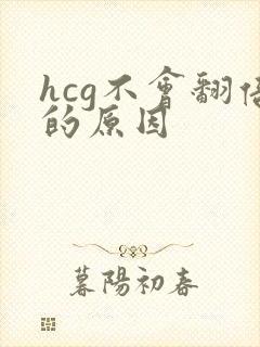 hcg不会翻倍的原因