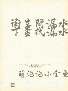 卫生间漏水到楼下查找漏水点