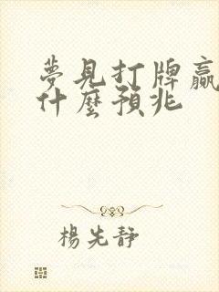 梦见打牌赢了是什么预兆