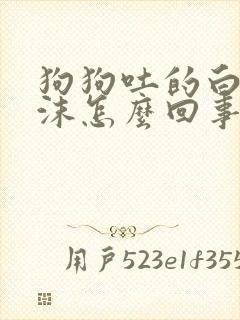 狗狗吐的白色泡沫怎么回事