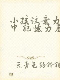 小孩注意力不集中 记忆力差