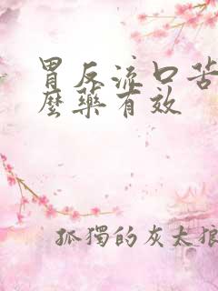 胃反流口苦吃什么药有效