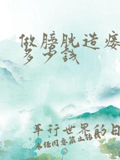 做膀胱造瘘需要多少钱