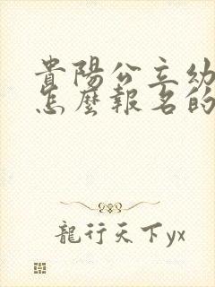 贵阳公立幼儿园怎么报名的