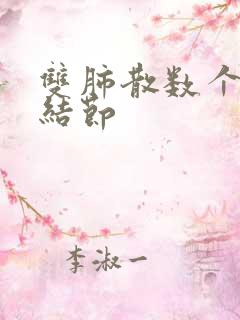 双肺散数个微小结节