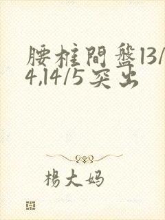 腰椎间盘l3/4,l4/5突出