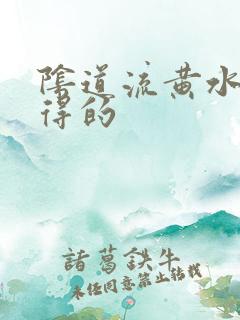 阴道流黄水怎么得的