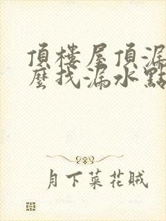 顶楼屋顶漏水怎么找漏水点