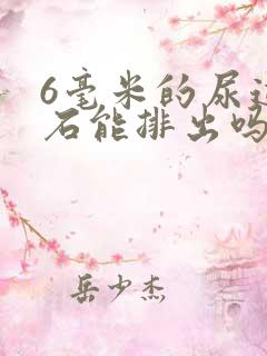 6毫米的尿道结石能排出吗