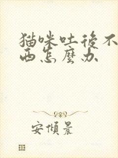 猫咪吐后不吃东西怎么办