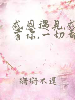 感恩遇见,感恩有你,一切都是最好的安排