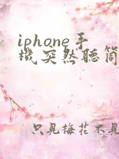 iphone手机突然听筒声音变小
