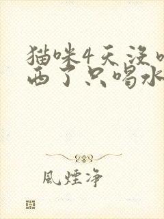 猫咪4天没吃东西了只喝水怎么办