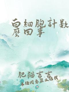 白细胞计数高怎么回事