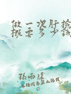 做一次肝检查大概要多少钱