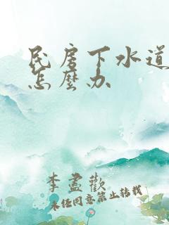 民房下水道堵了怎么办