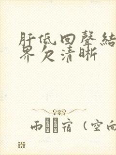 肝低回声结节边界欠清晰