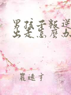 男孩子叛逆离家出走怎么办