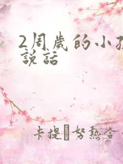 2周岁的小孩不说话