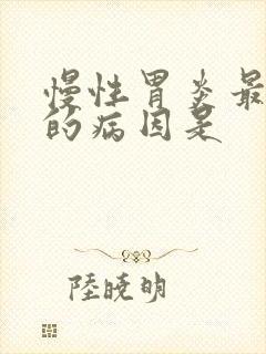 慢性胃炎最主要的病因是