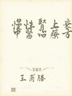 慢性肾上衰竭的中医治疗方法