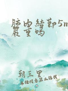 肺内结节5mm严重吗