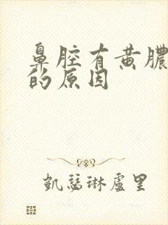 鼻腔有黄脓鼻涕的原因