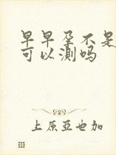 早早孕不是晨尿可以测吗