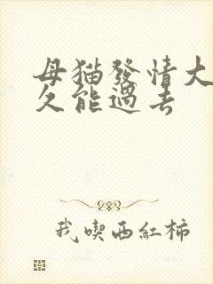 母猫发情大概多久能过去