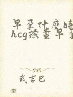 早孕什么时间血hcg检查早孕