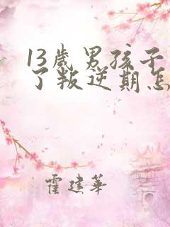 13岁男孩子到了叛逆期怎么教