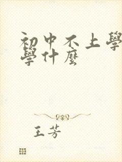 初中不上学可以学什么