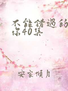 不能错过的只有你40集