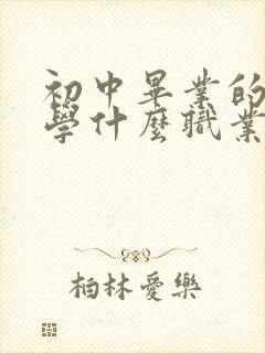 初中毕业的男生学什么职业好