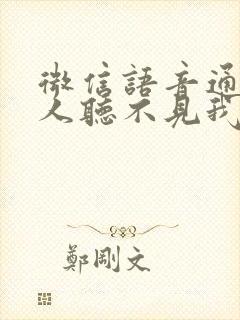 微信语音通话别人听不见我的声音