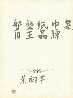 哪些纸巾是中国自主品牌