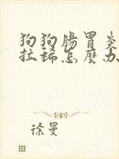 狗狗肠胃炎呕吐拉稀怎么办