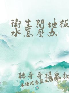 卫生间地板砖渗水怎么办