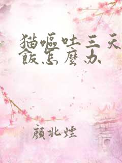 猫呕吐三天不吃饭怎么办